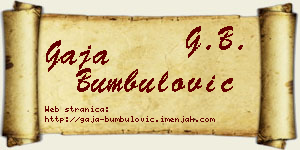 Gaja Bumbulović vizit kartica